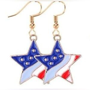 American Flag Star Earrings